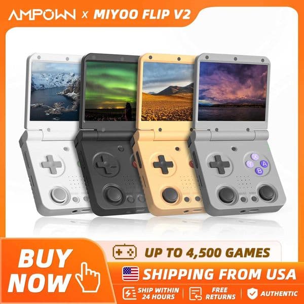 MIYOO FLIP V2 Handheld Game Players 35 I Screen Linux System Onion OS Video Game Consoles Free Case Gamer Gift Retro Gaming L260525