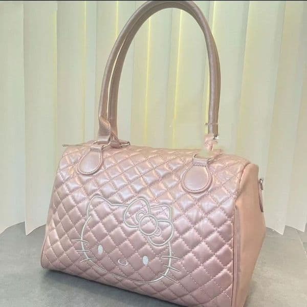 Cat Tote Bag, Cute Sweet Girl Soft Leather Shoulder Handbag Women's Large-capacity Travel Bag
