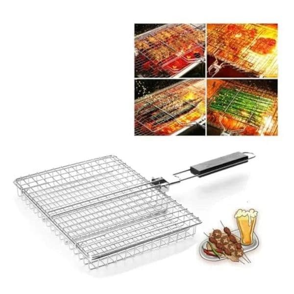 Portable Metal iron Folding BBQ Grill Basket With Handle for Fish Vegetables Shrimp Cook Accessories Outdoor ddmynov