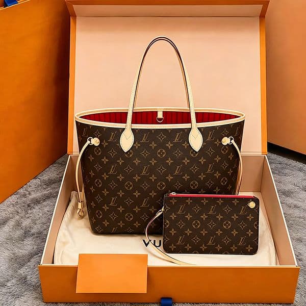 Designer bag Luxury bag Neverfull handbag designer brown letter printed handbag women's shoulder bag high-quality large capacity casual daily shopping shoulder bag