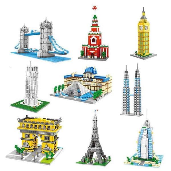 World Famous Architecture Building Mini Block Set Desktop Ornament Model Creative DIY Kids Educational Toys Holiday GiftsJ260525