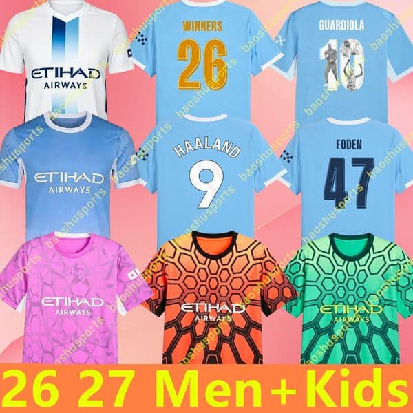 25 26 27 Man City Soccer Jerseys HAALAND FODEN MARMOUSH RODRIGO DOKU Cherki KOVACIC GVARDIOL SEMENYO Reijnders fans player football shirt Mens Kids Kit sock Full sets