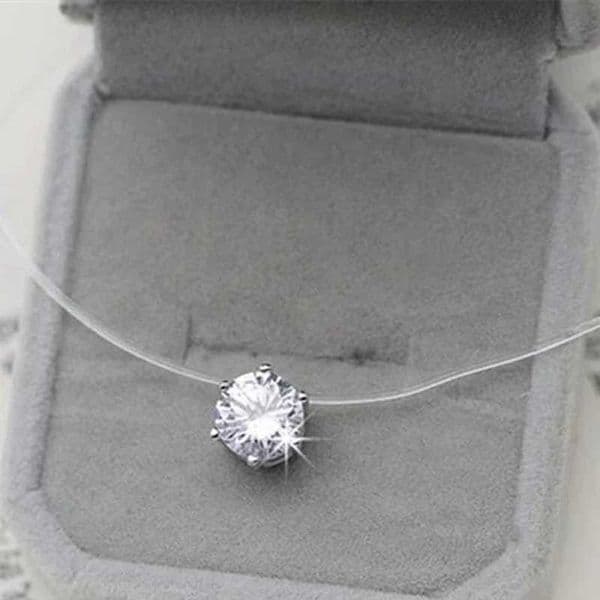 Zircon Stone Transparent Invisible Fishing Line Pearl Choker Women Vintage Trendy Elegant Wedding Gift Necklaces Z260525