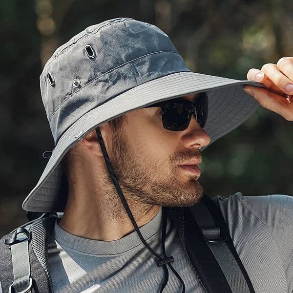 Summer Wide Large Brim Men Fisherman Fishing Hiking Climbing Outdoor Sun hat Breathable UV Protection Waterproof Bucket Hat ddmynov