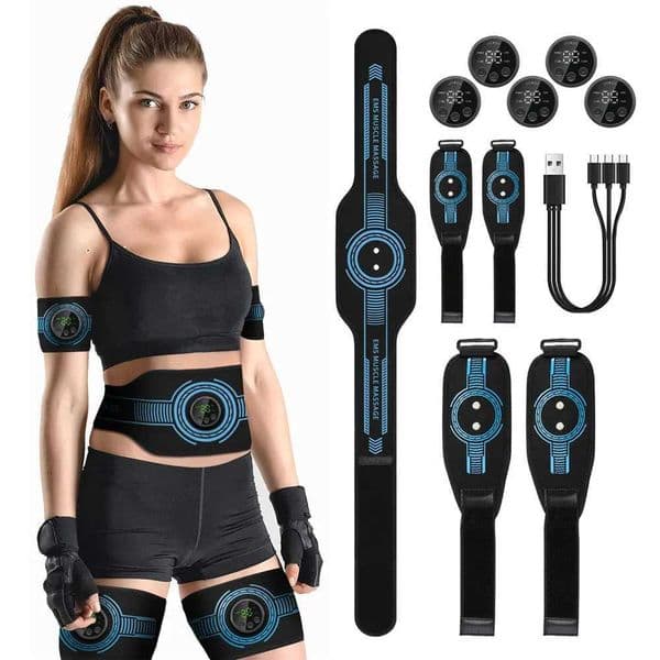 Abdominal Toning Belt EMS Muscle Stimulator Toner Waist Body Slimming Shaping Waist Arm Leg Massage Lose Weight Home Fitness L260525