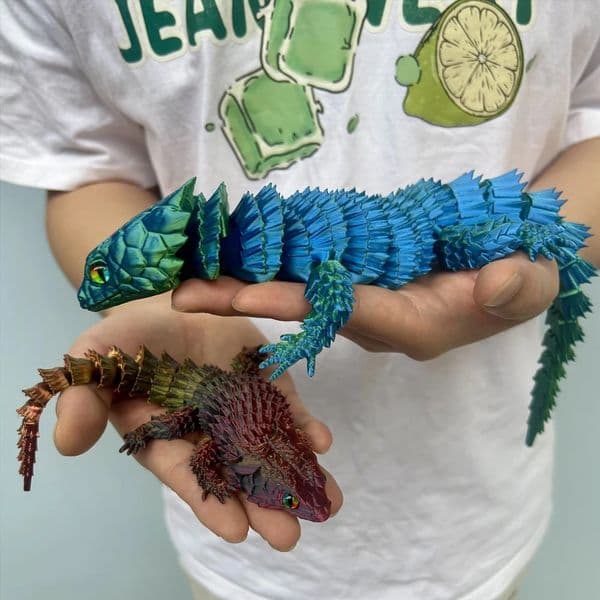 3D Printed Lizard Statue Flexible 3D Printed Animal Colorful Figurines Statue Gifts 260525
