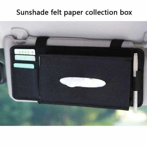2025 Creative Car Sunshade Tissue Box Paper Towel Bag Multi - Function Felt Car Hanging Seat Car Interior Storage Box Supplies R260525