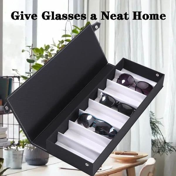 High Quality Glasses Case 8 Slot Grids Eyeglass Sunglasses Glasses Storage Display Grid Stand Case Box Holder Glasses Organizer 260516
