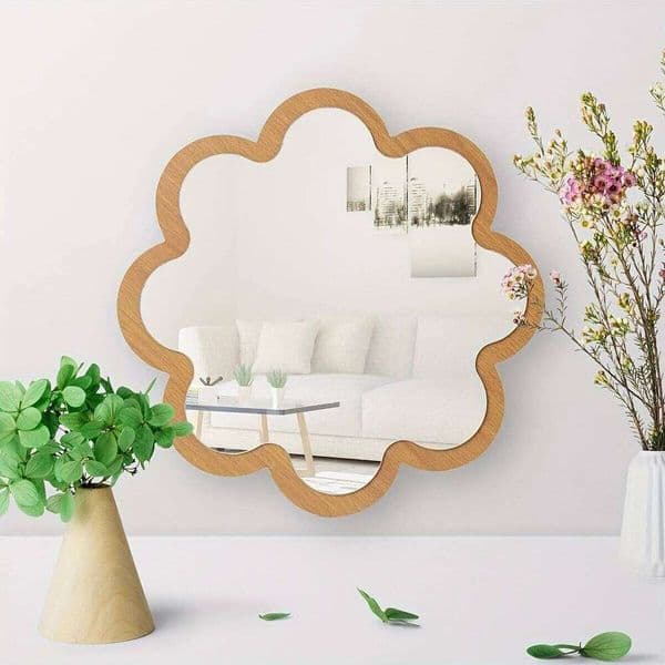 11.4in Creative Wooden Acrylic Double-Layer Wall mirror Bathroom Dormitory Rest Room Makeup Mirror Exquisite Girls Photo Props W260525