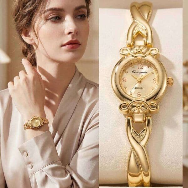 Fashion Thin Gold Watches for Women Exquisite Luxury Ladies Quartz Bracelet Wristwatches Vintage Female Clock Gift montre femme J260522