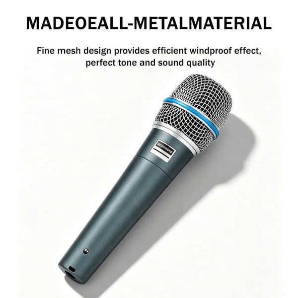 BA Dynamic Heart-Shaped Microphone 57A Metal Construction Suitable for Stage Singing Compatible with Shure Karaoke BBOX T260525