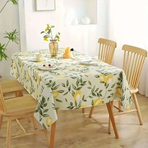 2026 Leaves Printed Rectangle Tablecloth cologne For Holiday Party perfume Decor Washable Summer Lemon Waterproof Table Cloths Home Decorations Free Shipping 6 16