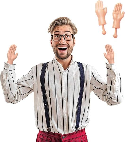 BigMouth Inc Tiny Hands Gag Gifts Baby Hands on a Stick - Fake Small Hands for Costumes and Pranks - Funny Stick Puppets - The Original Tiny Hands X260525