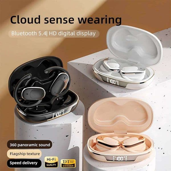 5.3 Ear-Hanging BT Headset Wireless Headphone With Mic Noise Reduction Ear Hooks Waterproof Earphones For Phone 26L0525
