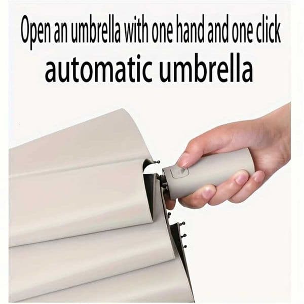 12 Bone Black Glue Fully Automatic Umbrella With Thick And Durable Keel Three Fold Umbrella UV Resistant Folding Umbrella L2605221