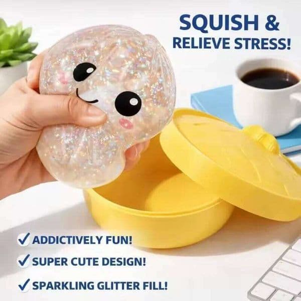 Giant Squishies Bun Toy, Slow Rising Glitter Dumpling Ball, Stress Relief Fidget Toy for Home Office Travel toys J260525