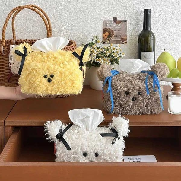 Plush Puppy Tissue Box Tissue Case Tissue Cover Napkins Storage Box Napkin Holder Desk Home Decor Cute servilletero J260525