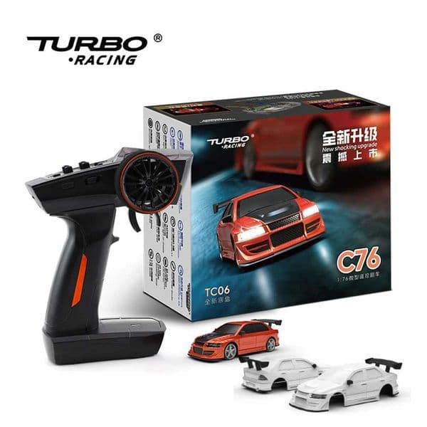 Turbo Racing 1/76 C76 Flat Running Racing MINI RTR Remote Control Model On-road Car Desktop Toys for Adult Childrens ToysT260525