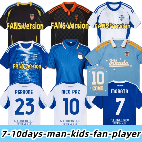 Como Fourth Soccer Jerseys 25 26 27 NICO PAZ PERRONE VERDI BASELLI 2025 2026 Special Men Kids football Jersey shirts Kit S-4XL1