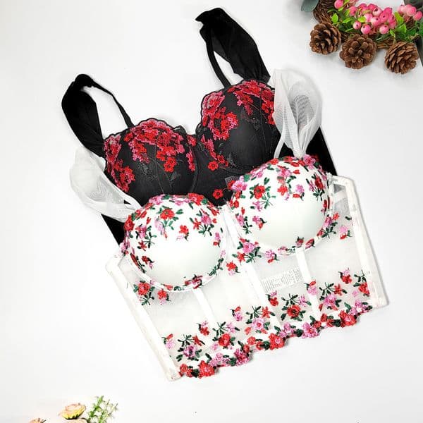 French Style Mesh Fishbone Camisole Women, Sexy Bra Inner Unique Design for Outer Wear, Waist-Cinching Sweet and Spicy Top