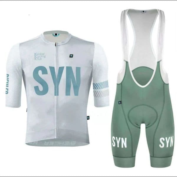 Sport Cap Headwears Silver-Gray New Suit Men's Short-Sleeved Cycling Jersey And Bib Shorts Road football glove Matching Cycling Clothing Football Ball