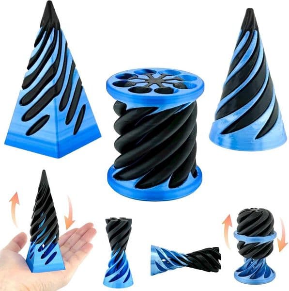 3 Packs ConeSpiral Toy Impossible Pyramid Passthrough Toy3D Printed Spiral Cone Fidget ToyMini Vortex Thread Illusion Desktop Deco Souveni X260525 thumbnail 2