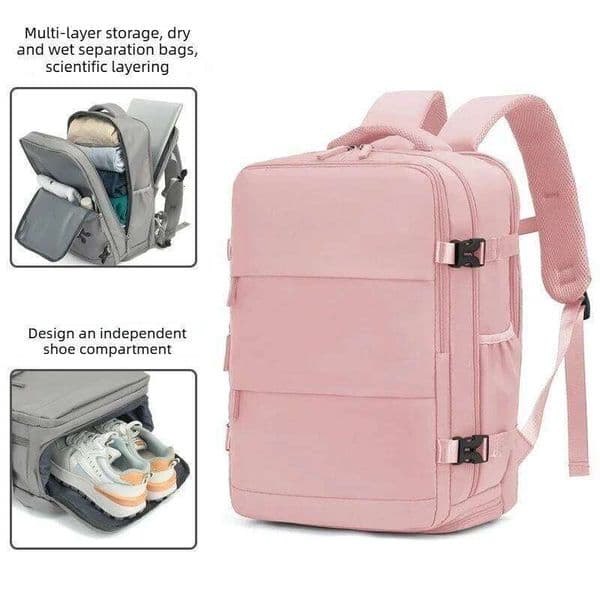 Large Capacity Women's Men's Backpack Short Travel Lightweight Business Trip
