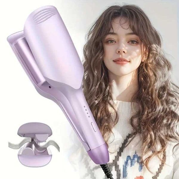 Anti scald design curling iron 32mm/126-inch water ripple effect for large wave curls - easy styling hair stick with 4 temperat L260525