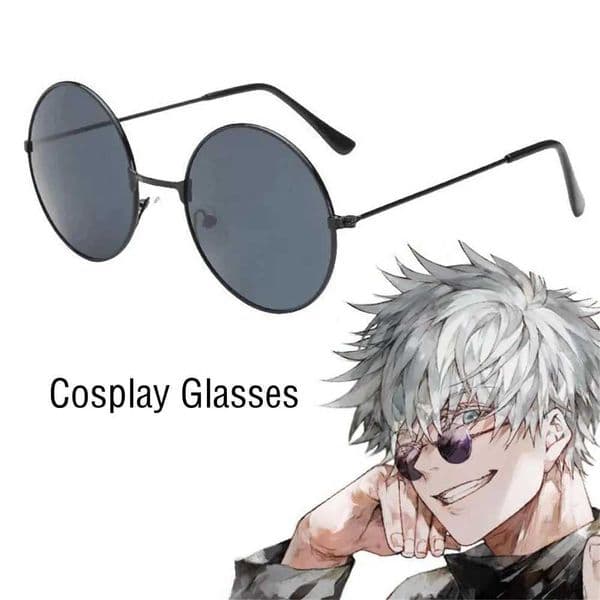Vintage Round Black Metal Sunglasses Women Men Trendy Street Party Disco Hip Hop Eyewear Anime Cosplay Glasses Performance Prop C260525
