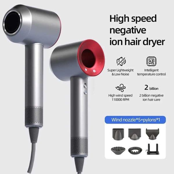 Bladeless high-speed hair dryer negative ions high power silent and quick drying portable suitable for home and travel L260525