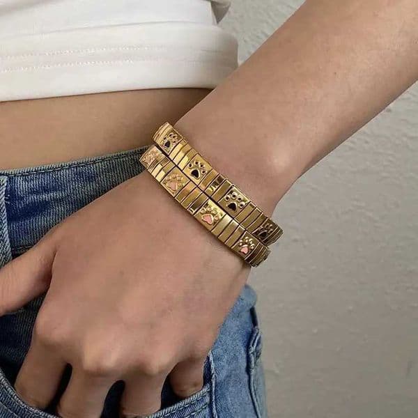 Trendy Stainless Steel Cat Claw Bangle Bracelet for Women Golden Stackable Basic Charm Chain Bracelet Waterproof Jewelry Gift L260525