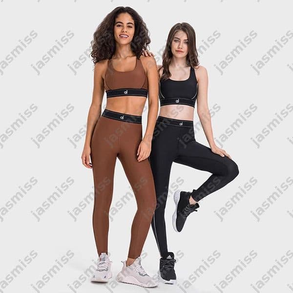 Designer Women Yoga Suit Fashion Heart Throb Bra Leggings Sports White-Striped Workout Quick Drying Women Clothes Bra Sets Gym Clothes Women Yoga Set PYD2605256