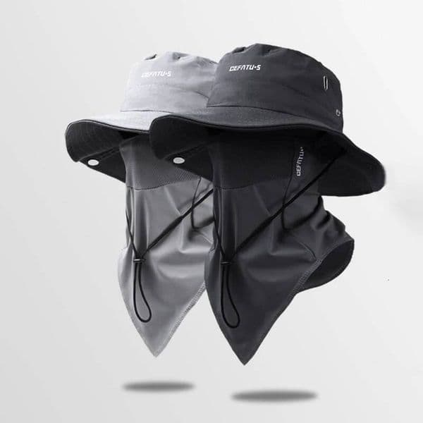 2Pcs Wide-Brimmed Sun Hat,Fishing Hat,for Beach Fishing, Hiking,Camping,with Cooling Silk Mask to Block Mosquitoes(Hat + Mask) ddmynov