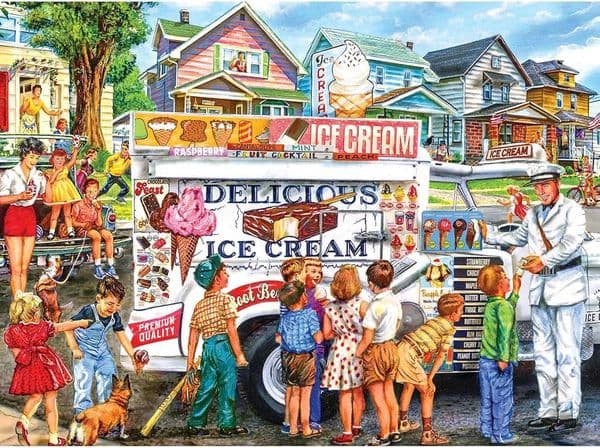 RoseArt - Back to The Past - Ice Cream Truck Day - 1000 Piece Jigsaw Puzzle for Adults X260525