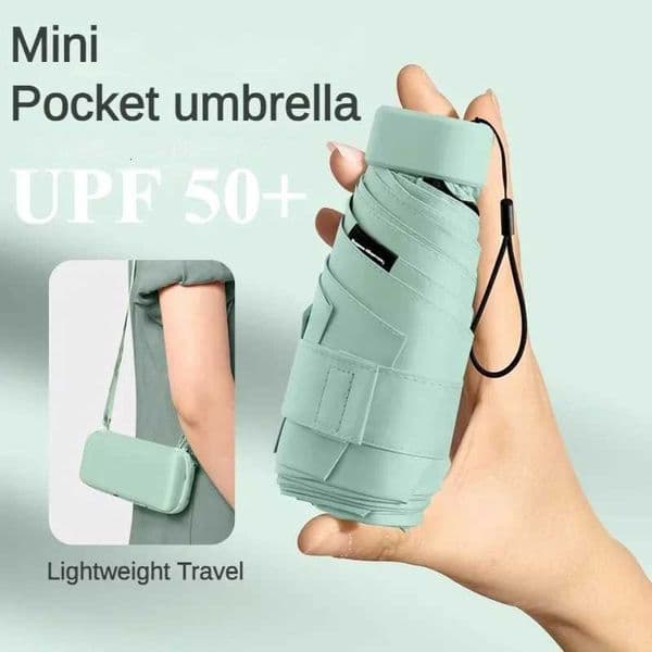 Mini Sun UV UPF50 Protection Rain Umbrella for Women 6 Folding Compact Lightweight Small Card Bag Sunny and Rainy Umbrellas L260522