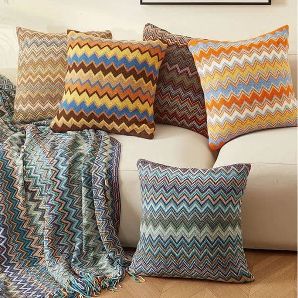 2026 Knitted perfume Cushion Cover Soft Boho Orange cologne Green Flocking Pillow Case 45Cm*45Cm For Home Decoration Living Bed Room Free Shipping 6