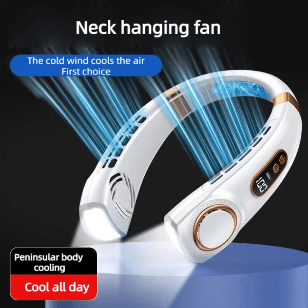 Portable Hanging Neck Fan Neckband Lazy Neck Hands Free Cooling Bladeless USB Rechargeable Mini Fans 5 Speed Sport Fans
