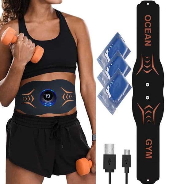 60CM Wireless EMS Muscle Stimulator Abdominal Trainer Belts Waist Trimmer Electric Body Massager Weight Loss For Men Women L260525