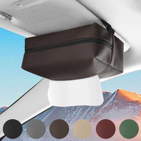 Car Tissue Holder Car Sun Visor Tissue Box Universal PU Leather Tissue Box for Sun Visors Center Armrests and Seat Backs R260525