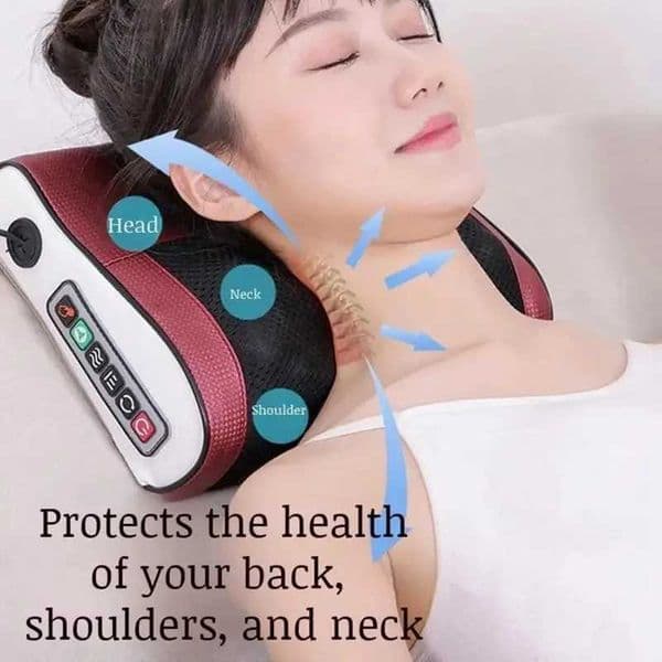 Multi Functional Neck and Shoulder Massager Household Neck and Back Kneading Tool with Multiple Adjustable Hot Compress Massage L260525