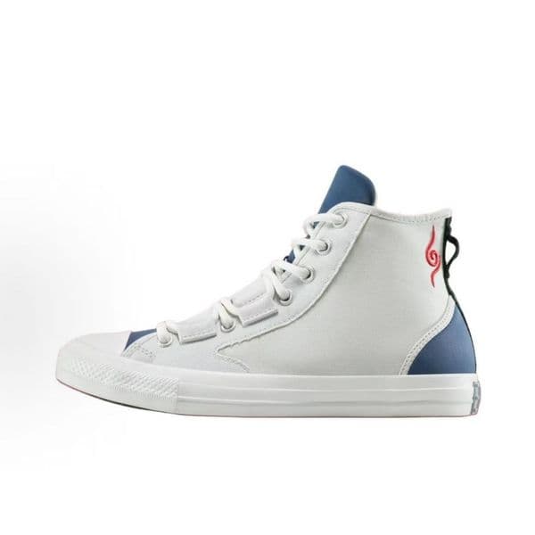 Converse x Naruto Kakashi Chuck Taylor High Top Canvas Shoes Grey Blue Men Women Unisex Comfortable Versatile Wear Resistant Lace Up Casual Sneakers