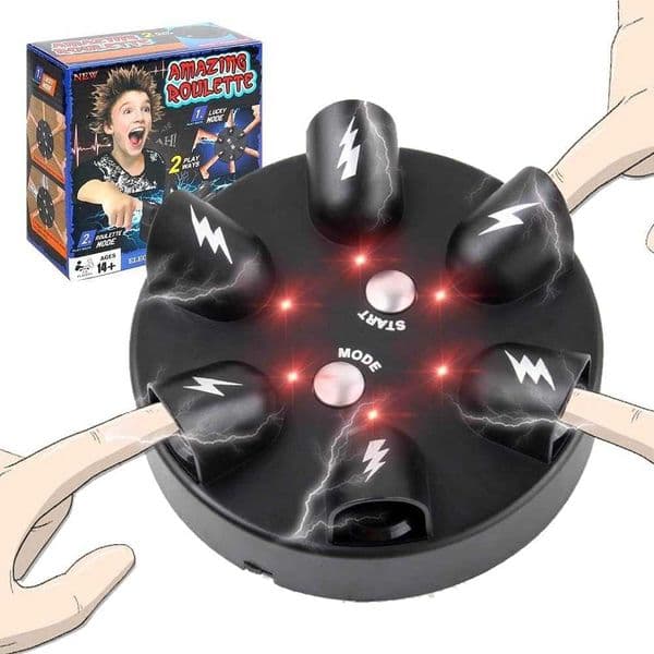 Shock Roulette Party Game Electric Game of Chance Interesting Party Game Toy Finger Shock Game Party Favor Gift for 2-6 Palyers X260525