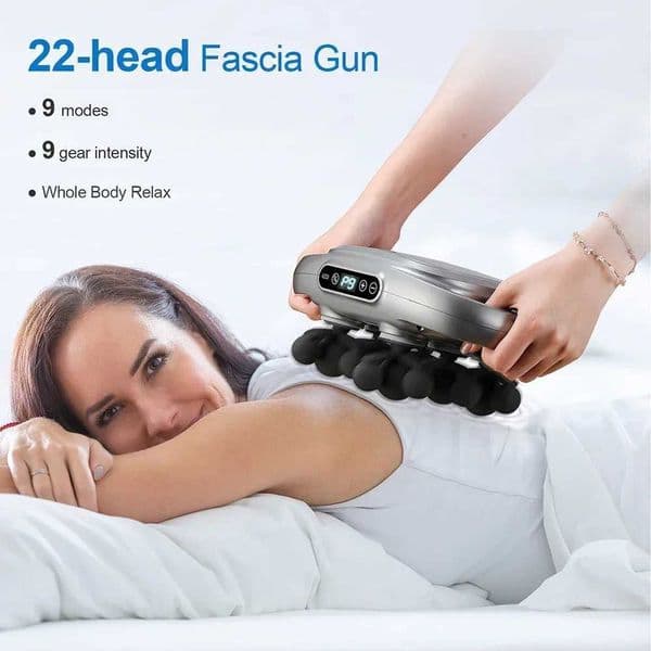 22-Head Fascia Gun High-Frequency Vibration Body Massage Gun Back and Waist Massager Neck Shoulder Massager Muscle Masajeador L2605251GVM