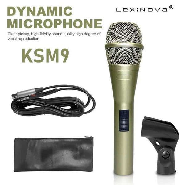 LexiNova K-M9 Wired Dynamic Microphone Vocal Recording Stage Singing Speech Performance Professional Handheld Mic With Switch T260525
