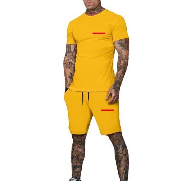 Fashionable and casual summer outdoor sports suit mens breathable Tshirt shorts casual and fashionable twopiece set tracksuit250902