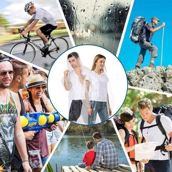 12Pcs Disposable Waterproof Raincoat Outdoor Hiking Mountain Travel Emergency Transparent Portable Adult Poncho Rain C260525