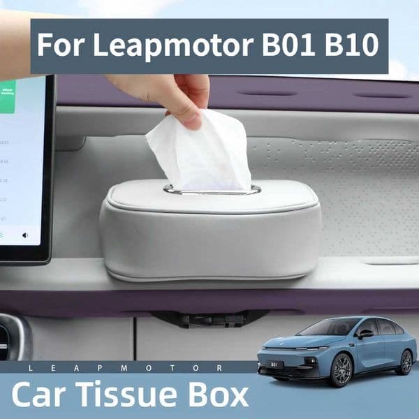 For Leapmotor B01 B10 Car Tissue Box Lether Original Car Color Paper Towel Storage Case Organizer Auto Interior Accessories R260525