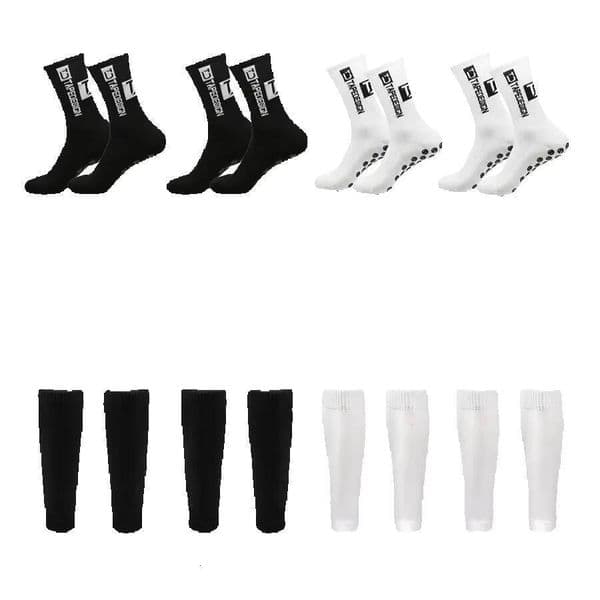 2026 New 4 outdoor Set Soccer Socks Shin Guard Men Women Non Slip Grip Socks Football Calf Sleeves Cycling Sports Guards Set Protection Clothing Bulk Royal Pop