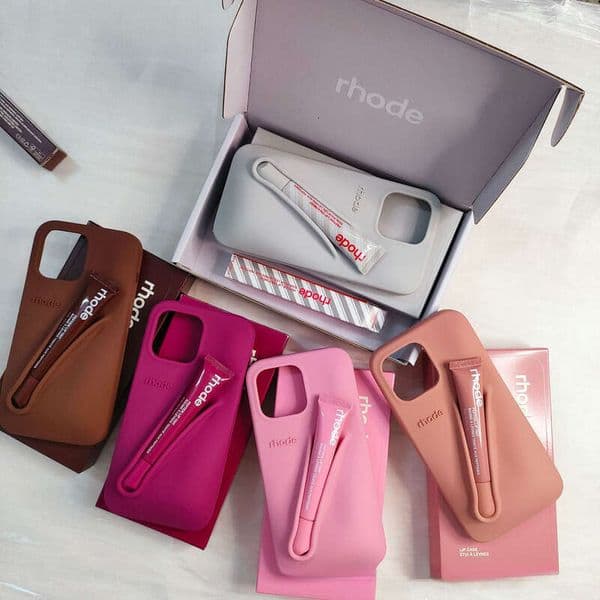 Coque Telephone Luxe Rhodes Phone Case Designer Phone Case High Version Lip Gloss 16 Pro Max Protective Case Silicone Lipstick Phone Case Fashion