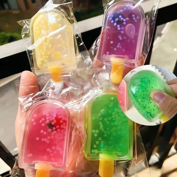 Squishy Glitter Popsicle Fidget Squishes Ice Cream Food Relieve Anxiety Stress Relief Vent Toys Pudding Gift 260525